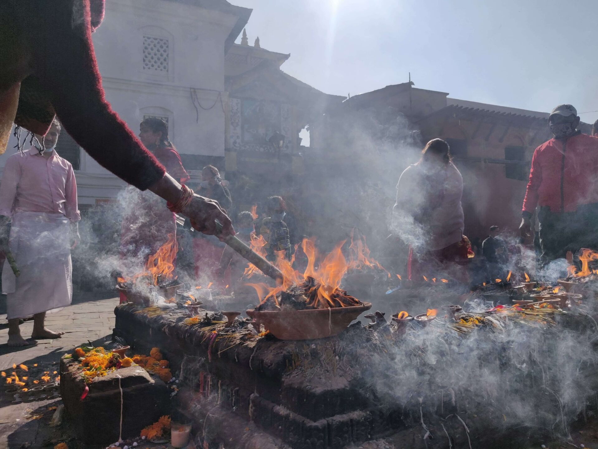 Burning flames at pashupatinath, Nepali culture